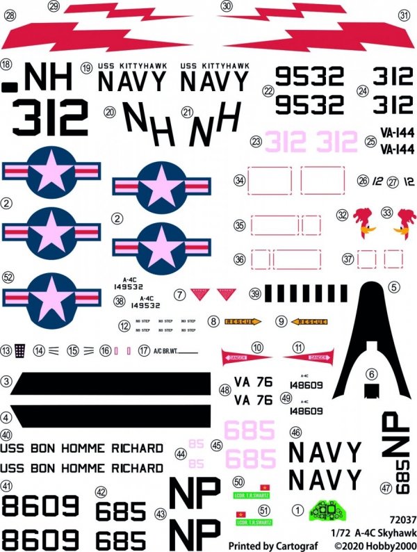Hobby 2000 72037 A-4C Skyhawk ( Fujimi ) 1/72