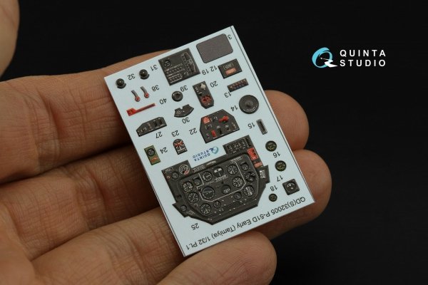 Quinta Studio QDS-32005 P-51D (Early) 3D-Printed coloured Interior on decal paper (Tamiya) (small version) 1/32