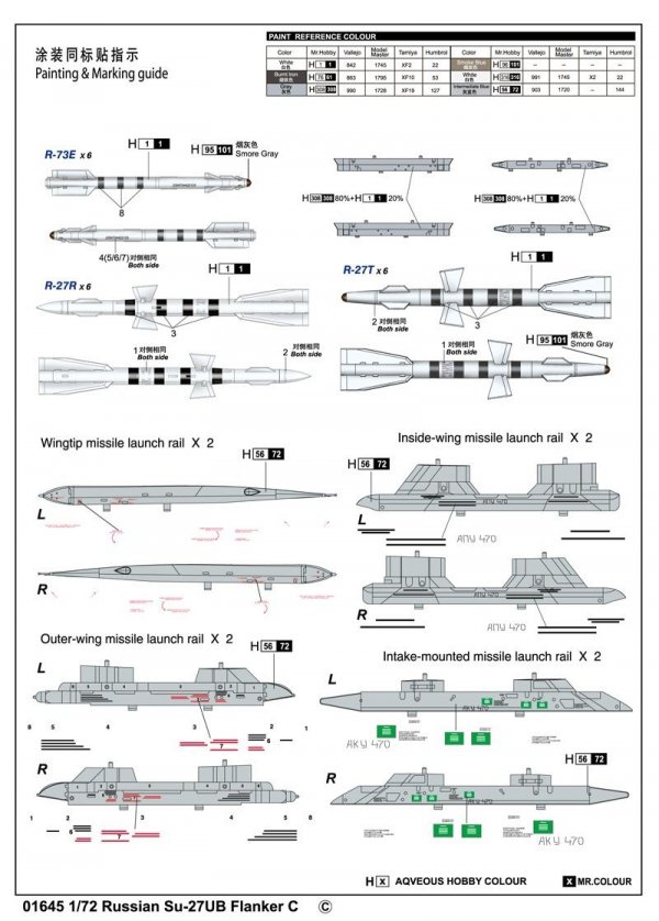Trumpeter 01645  Russian Su-27UB Flanker C Fighter (1:72)
