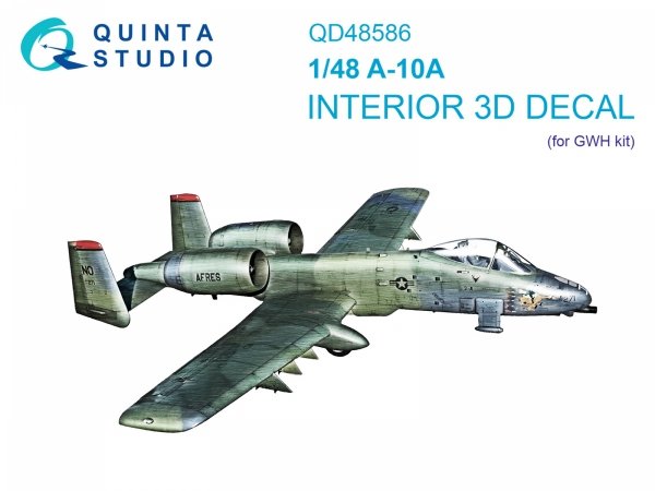 Quinta Studio QD48586 A-10A Warthog 3D-Printed &amp; coloured Interior on decal paper (GWH) 1/48