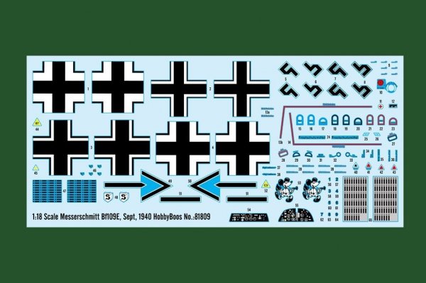 Hobby Boss 81809 Messerschmitt Bf109E Sept 1940 1/18