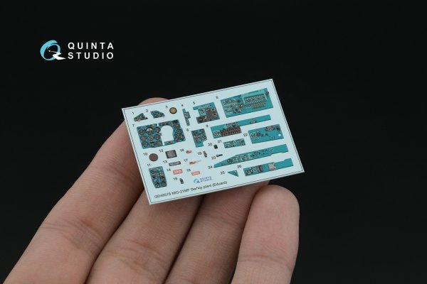 Quinta Studio QD+48578 MiG-21MF Fishbed-J (Gorkiy plant) 3D-Printed &amp; coloured Interior on decal paper (Eduard) (with 3D-printed resin parts) 1/48