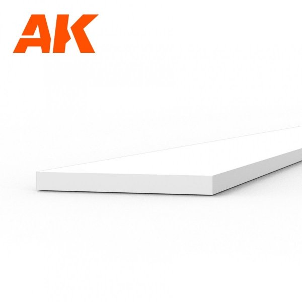 AK Interactive AK6512 STRIPS 0.50 X 5.00 X 350MM – STYRENE STRIP – (10 UNITS)