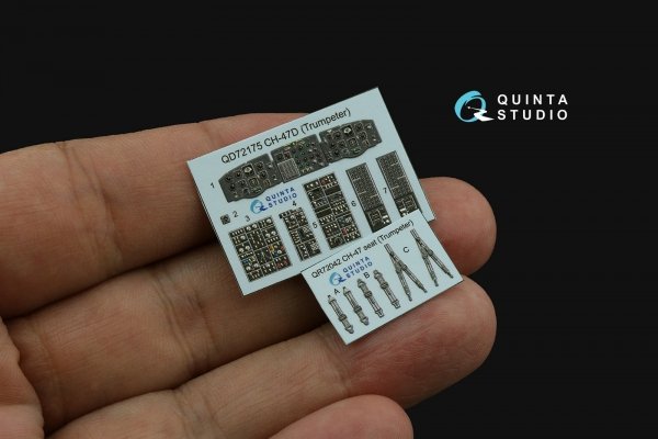 Quinta Studio QD72175 CH-47D 3D-Printed coloured Interior on decal paper (Trumpeter) 1/72