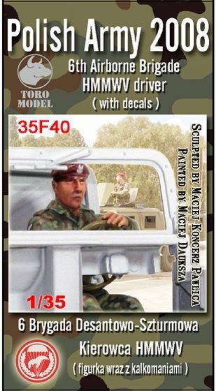 Toro 35F40 6 Brygada Desantowo-Szturmowa - Kierowca HMMWV Figurka wraz z kalkomanią 1/35