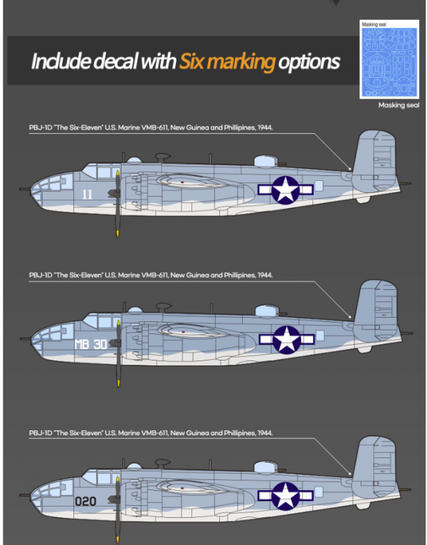 Academy 12334 USMC PBJ-1D B-25 Mitchell 1/48