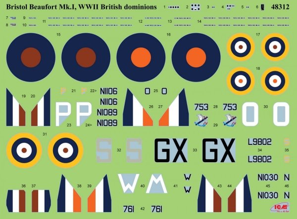 ICM 48312 Bristol Beaufort Mk.I WWII British dominions Air Force 1/48