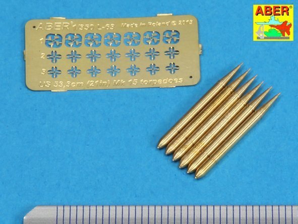Aber 350L-63 Set of 6 US torpedoes 53,3cm (21in) MK.15 (1:350)