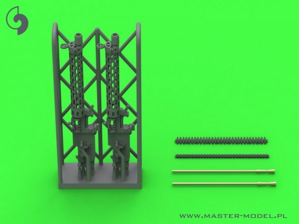 Master AM-48-183 Niemiecki km z okresu I w.św. Spandau LMG 08/15 (2 szt.) - z KRÓTKĄ rączką przeładowania - wydruki 3D i mosiężne lufy 1/48