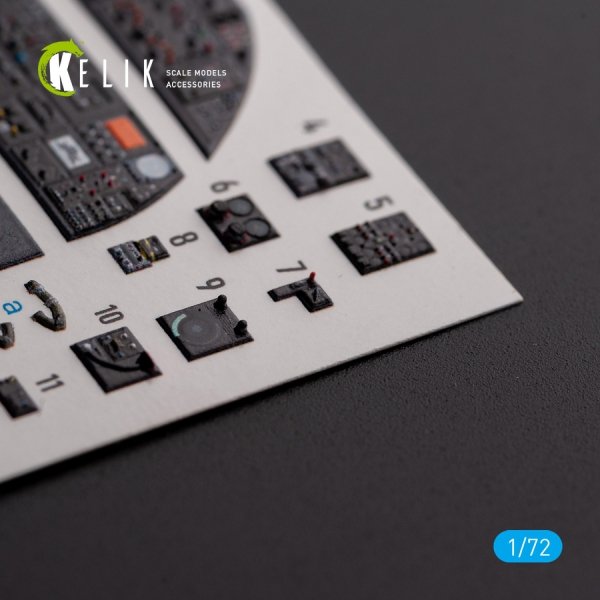 KELIK K72136 AVRO VULCAN B.2 Rear cockpit - interior 3D decals for Airfix kit 1/72
