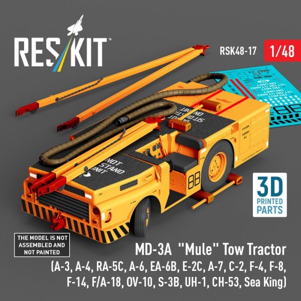 RESKIT RSK48-0017 MD-3A "Mule" Tow Tractor (3D Printed model kit) 1/48