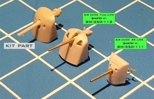 Master SM-350-112 Niemieckie działo 8,8cm/45 (3.46in) Flak L/45 1/350