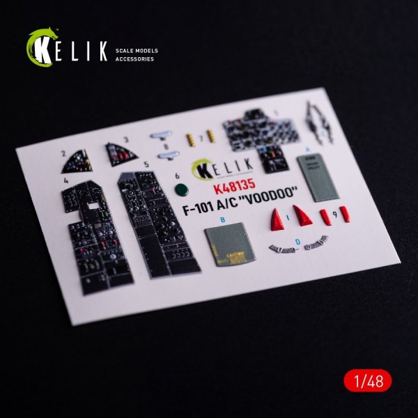 Kelik K48135 F-101A/C VooDoo - interior 3D decals for Zimi Model/KittyHawk kit (1/48)