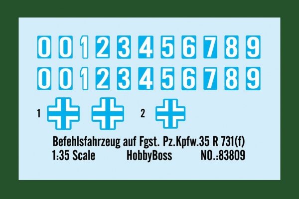 Hobby Boss 83809 Befehlsfahrzeug auf Fgst. Pz.Kpfw.35 R 731(f) (1:35)