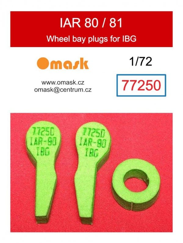 Omask 77250 IAR 80 / 81 wheel bay plugs (for IBG) 1/72