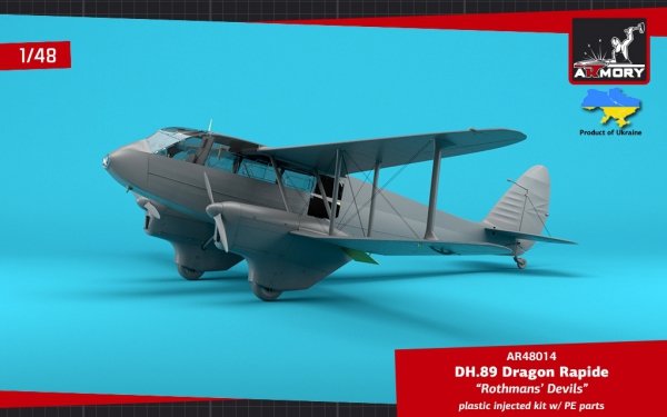Armory Models 48014 DH.89 Dragon Rapide, Short-Haul Airliner / Multipurpose Aircraft, “Rothmans' Devils” liveries 1/48