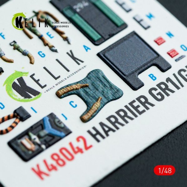 Kelik K48042 Harrier GR1/GR3 interior 3D decals for Kinetic kit (1/48)