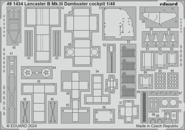 Eduard 491434  Lancaster B Mk. III Dambuster cockpit HONG KONG MODELS 1/48
