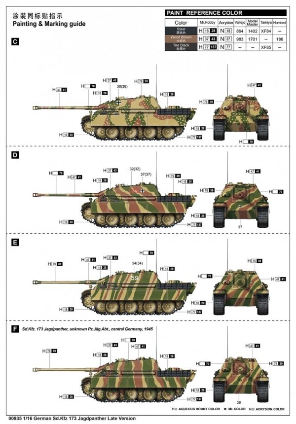 Trumpeter 00935 German Sd.Kfz 173 Jagdpanther Late Version 1/16