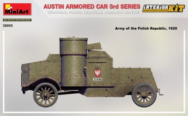 MiniArt 39005 AUSTIN ARMORED CAR 3rd SERIES: UKRAINIAN, POLISH, GEORGIAN, ROMANIAN SERVICE. INTERIOR KIT 1/35