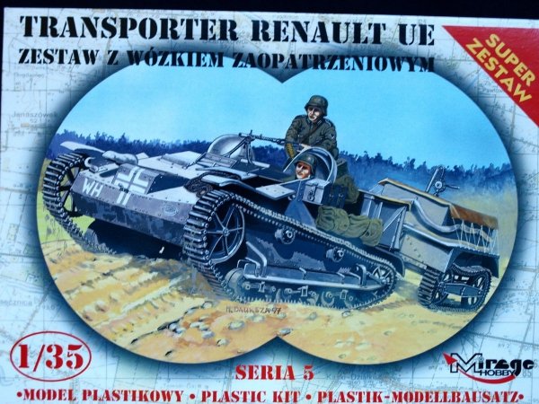 Mirage Hobby 355014 Transporter RENAULT UE zestaw z wózkiem zaopatrzeniowym 1:35