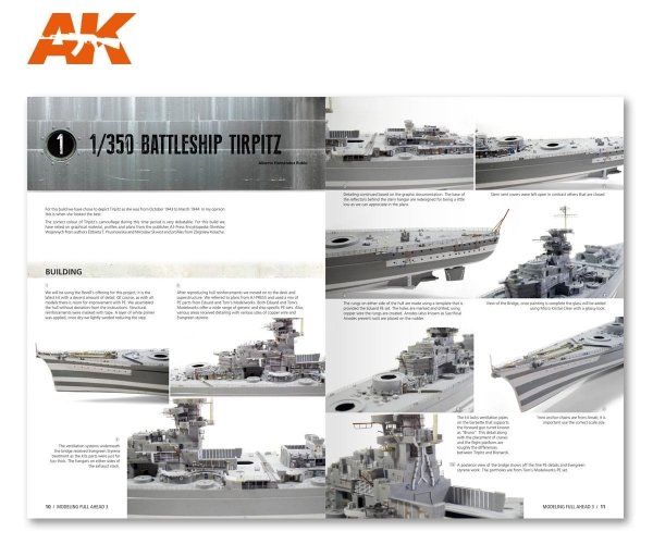 AK Interactive AK249 MODELLING FULL AHEAD 3: BISMARK &amp; TIRPITZ (English)