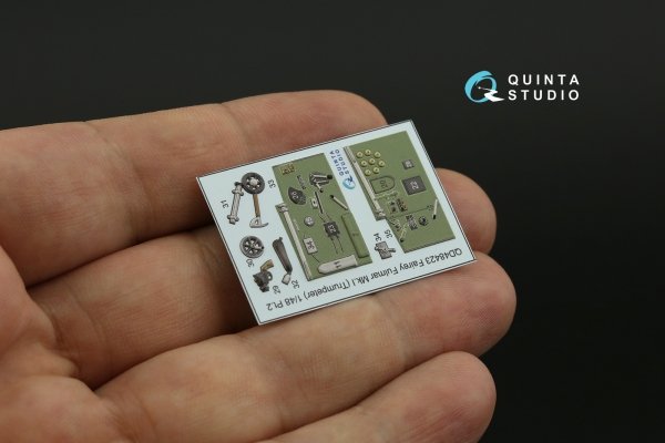 Quinta Studio QD48423 Fairey Fulmar Mk.I 3D-Printed &amp; coloured Interior on decal paper (Trumpeter) 1/48