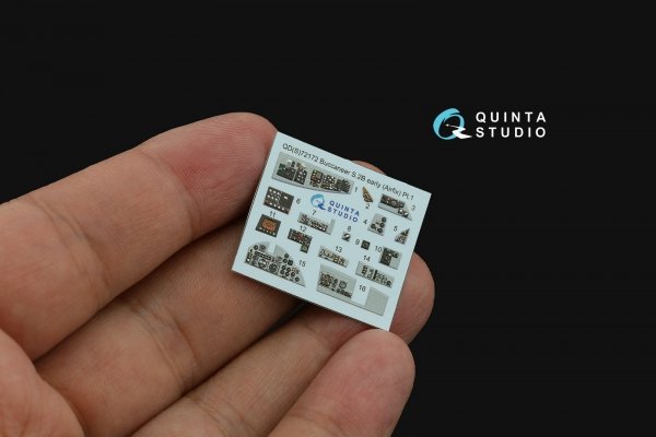 Quinta Studio QD72172 Blackburn Buccanneer S.2B Early 3D-Printed &amp; coloured Interior on decal paper (Airfix) 1/72