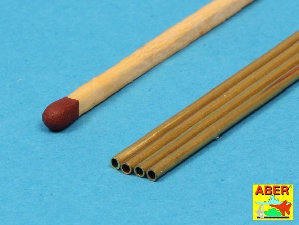 Aber BT15X02 Brass Tubes 1,50x0,20 mm length 250 mm x 4 pcs.