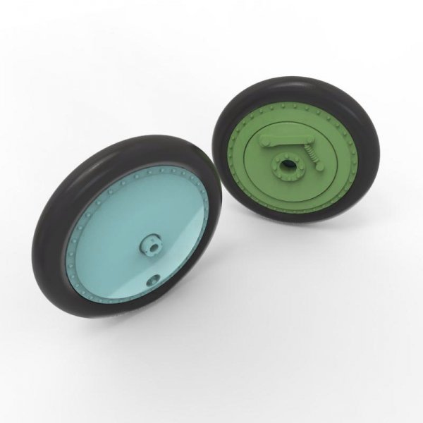 Quinta Studio QT48035 I-16 Wheels (early type) with separate hubs and weighted tires (all kits) 1/48