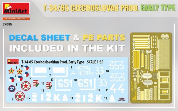 MiniArt 37085 T-34/85 CZECHOSLOVAK PROD. EARLY TYPE 1/35
