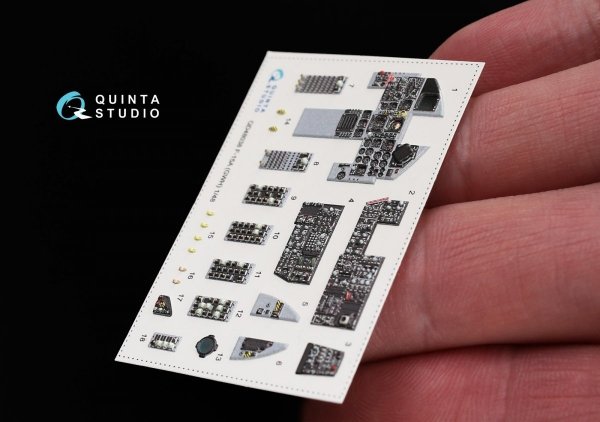Quinta Studio QD48038 F-15A 3D-Printed &amp; coloured Interior on decal paper (for GWH kit) 1/48