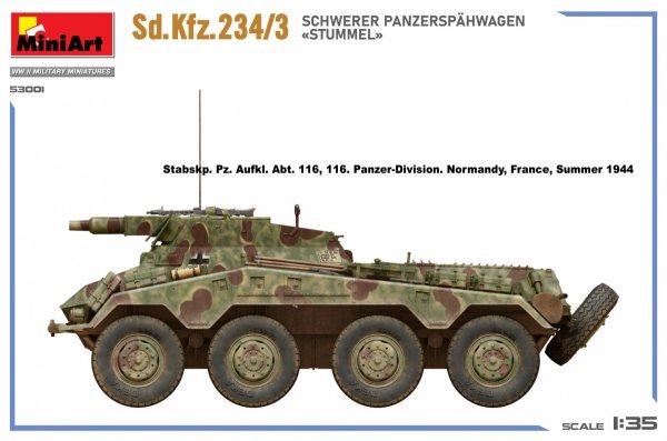 MiniArt 53001 Sd.Kfz.234/3 SCHWERER PANZERSPAHWAGEN STUMMEL 1/35
