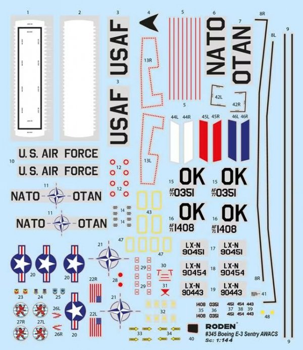 Roden 345 Boeing E-3 Sentry AWACS 1/144