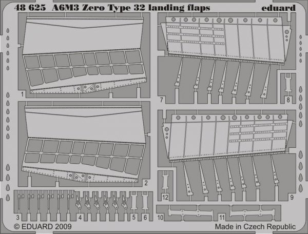 Eduard 48625 A6M3 Zero Type 32 landing flaps HASEGAWA 1:48