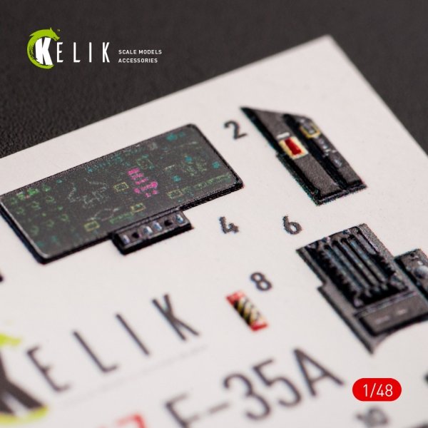KELIK K48067 F-35A INTERIOR 3D DECALS FOR TAMIYA KIT 1/48
