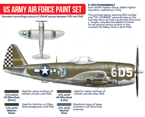Hataka HTK-AS04 US Army Air Force paint set 4x17ml