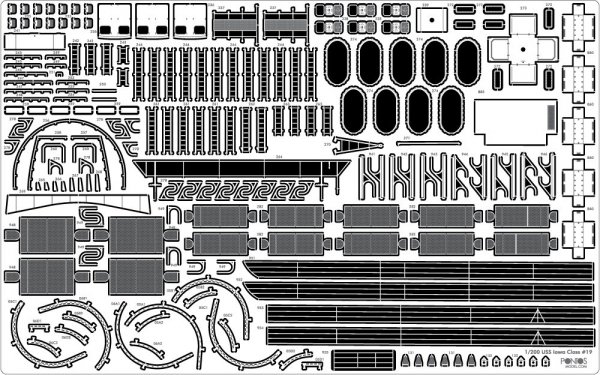 Pontos 23005F1 USS BB-61 Iowa 1944 Detail Up Set (20B Deck Blue stained wooden deck) (1:200)