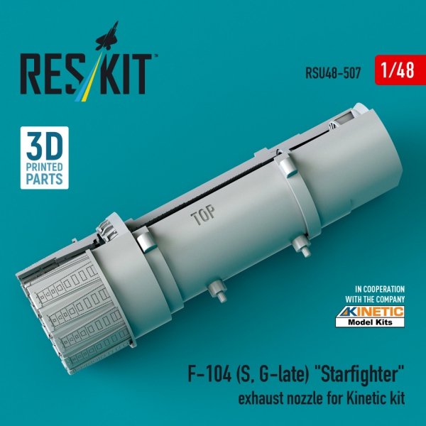 RESKIT RSU48-0507 F-104 (S, G-late) "Starfighter" exhaust nozzle for Kinetic kit (3D Printed) 1/48