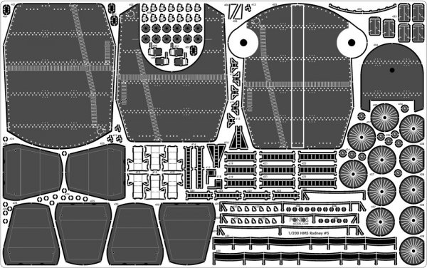 Pontos 23007F1 HMS RODNEY 1942 Detail Up Set 1/200