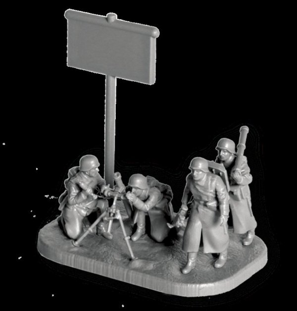  Zvezda 6209 German 81-mm mortar with crew 1941-1945 (winter uniform) 1/72