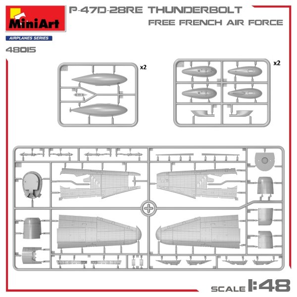 MiniArt 48015 P-47D-28RE THUNDERBOLT. FREE FRENCH AIR FORCE 1/48