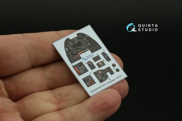 Quinta Studio QD32144 P-51D Mustang 3D-Printed &amp; coloured Interior on decal paper (Trumpeter) 1/32