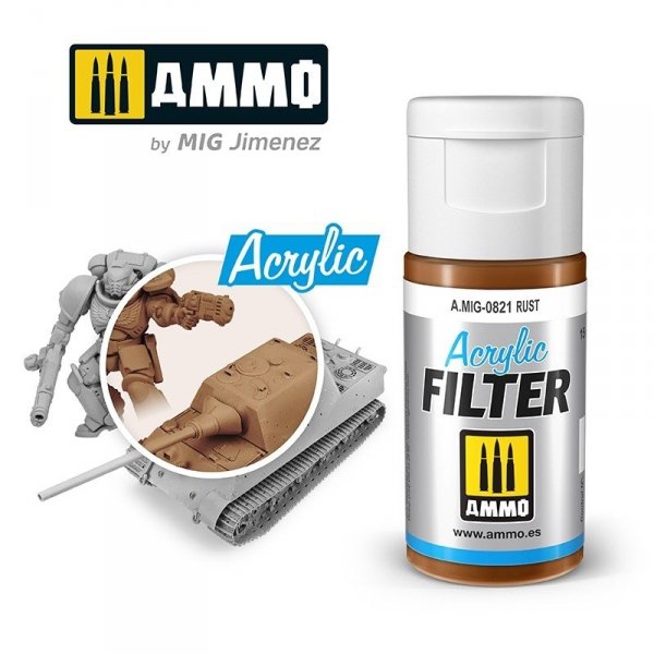 Ammo of Mig 0821 ACRYLIC FILTER Rust 15 ml