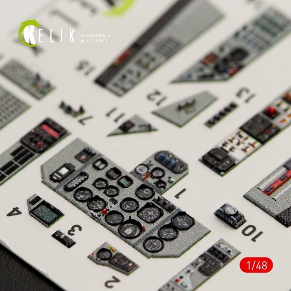 KELIK K48040 MIG-29A (9-12) FULCRUM INTERIOR 3D DECALS FOR GWH KIT 1/48