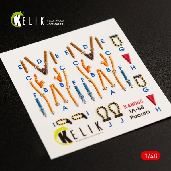 KELIK K48055 IA-58 PUCARA INTERIOR 3D DECALS FOR KINETIC KIT 1/48