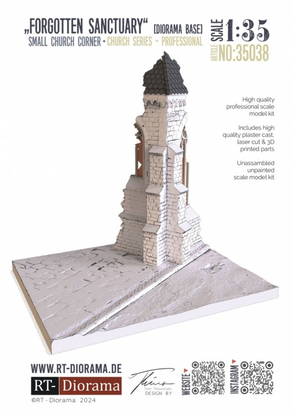 RT-Diorama 35038 Diorama Base: Small Church Corner &quot;Forgotten Sanctuary&quot; 1/35