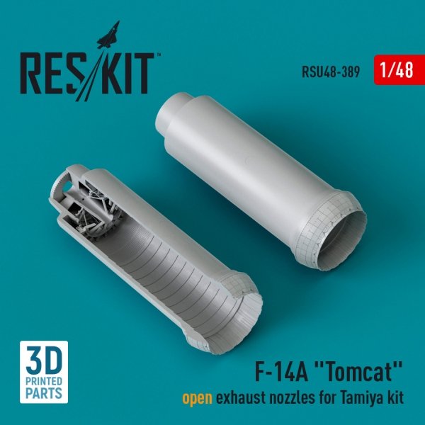 RESKIT RSU48-0389 F-14A &quot;Tomcat&quot; open exhaust nozzles for Tamiya kit (3D Printed) 1/48