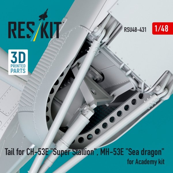 RESKIT RSU48-0431 Tail for CH-53E &quot;Super Stallion&quot;, MH-53E &quot;Sea dragon&quot; for Academy kit (3D printed) 1/48