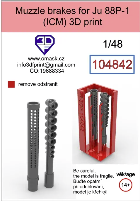 Omask 104842 Muzzle brakes for Ju88 P-1 1/48